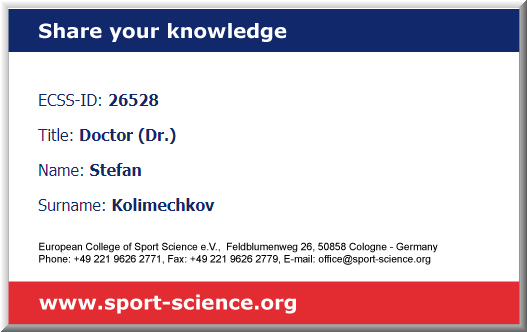Dr Stefan Kolimechkov, European College of Sport Science Member