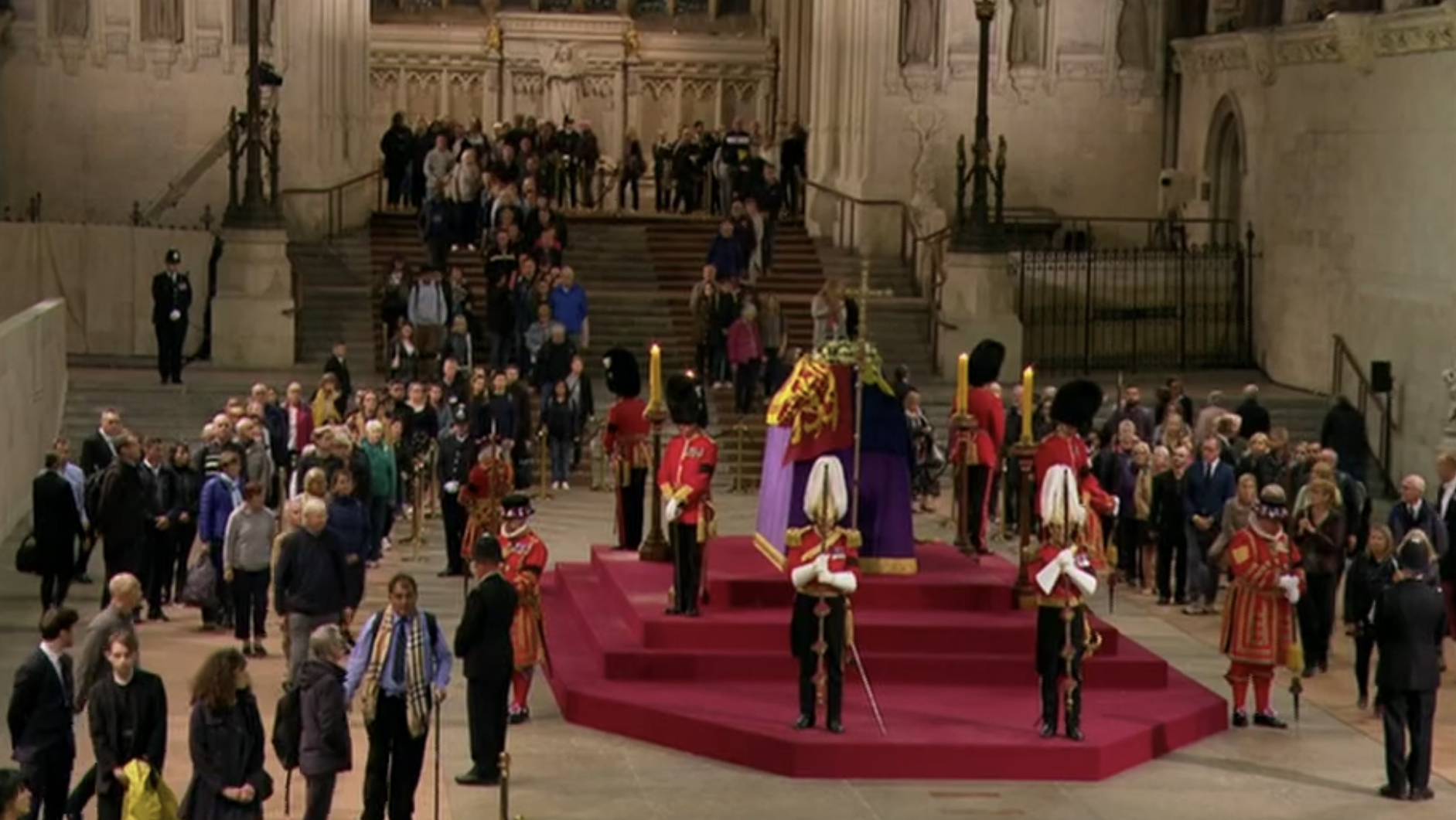Lying-in-state inside Westminster Hall in London