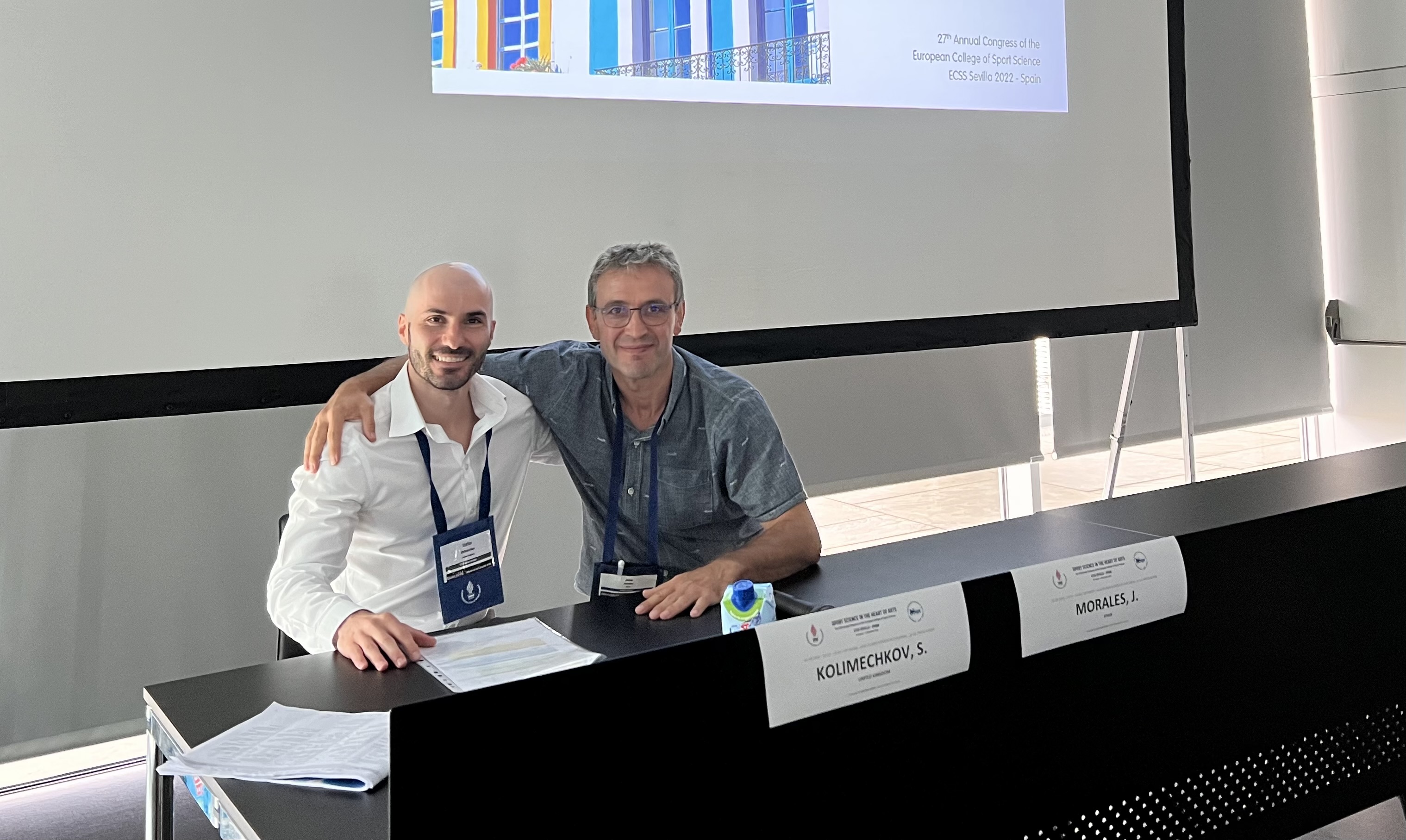 Dr Stefan Kolimechkov and Dr Morales chairing a session at the ECSS Congress 2022