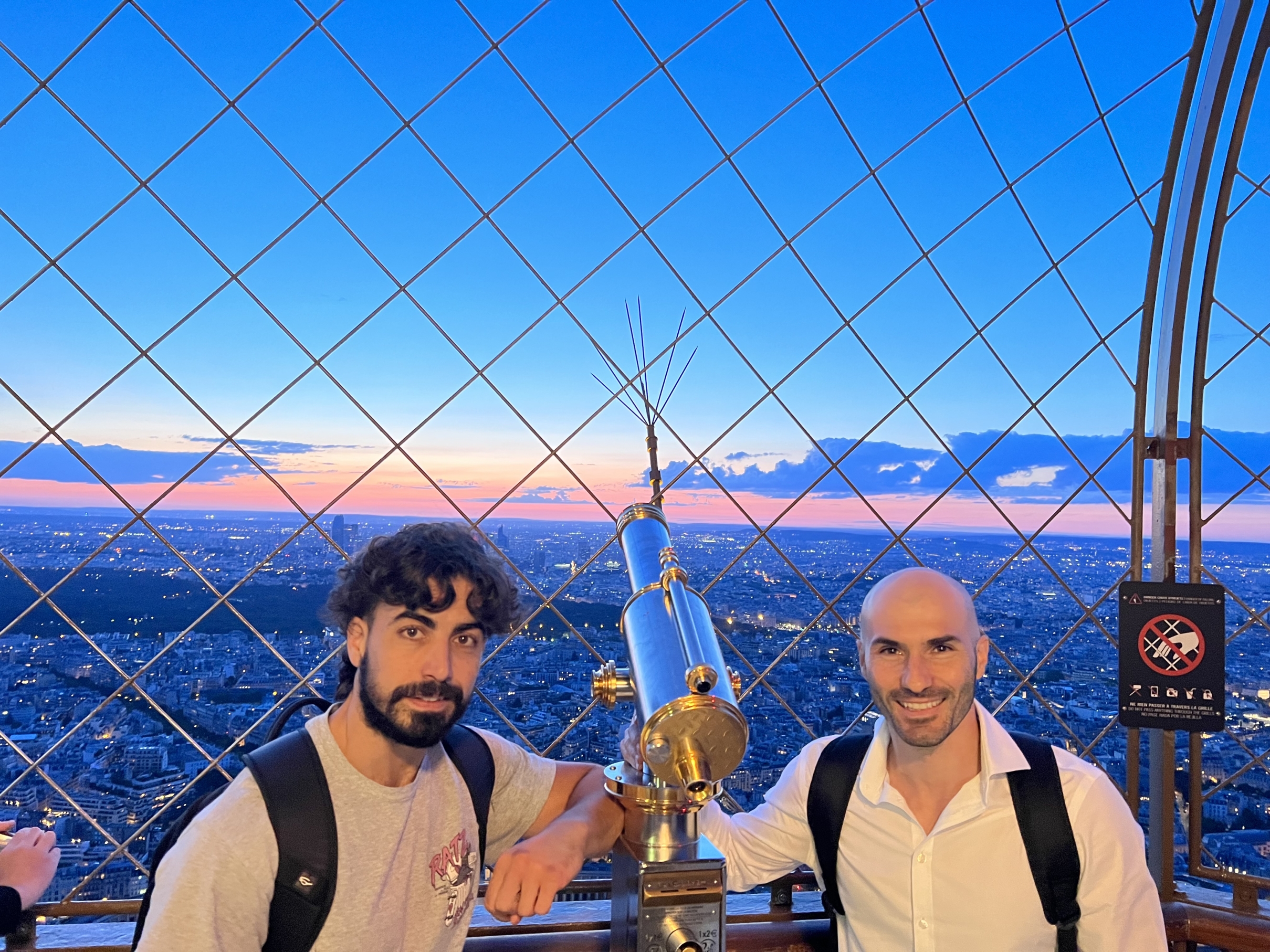 On the top of the Eiffel Tower in France