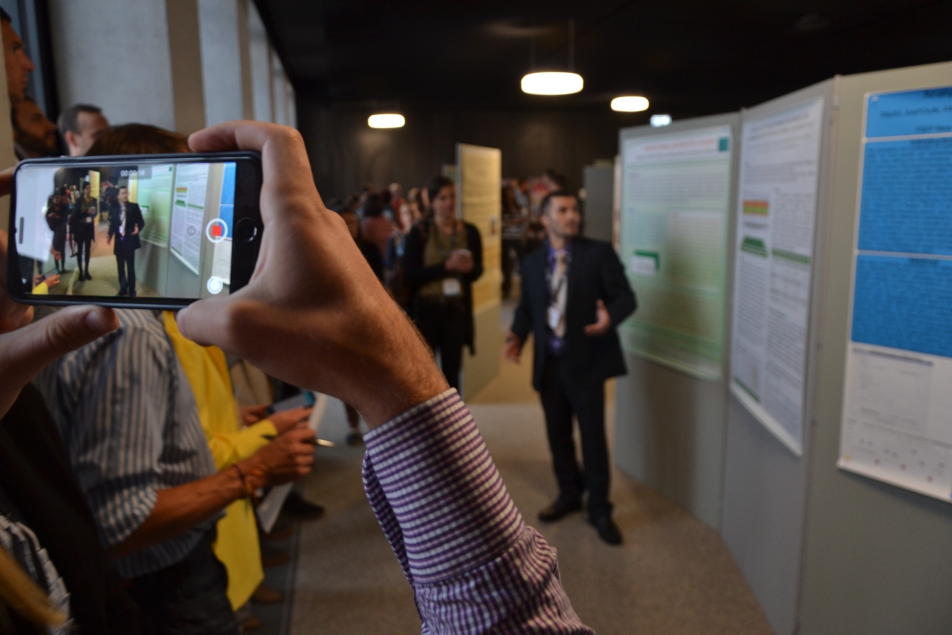 Stefan Kolimechkov from the National Sports Academy presenting a poster at a European Congress