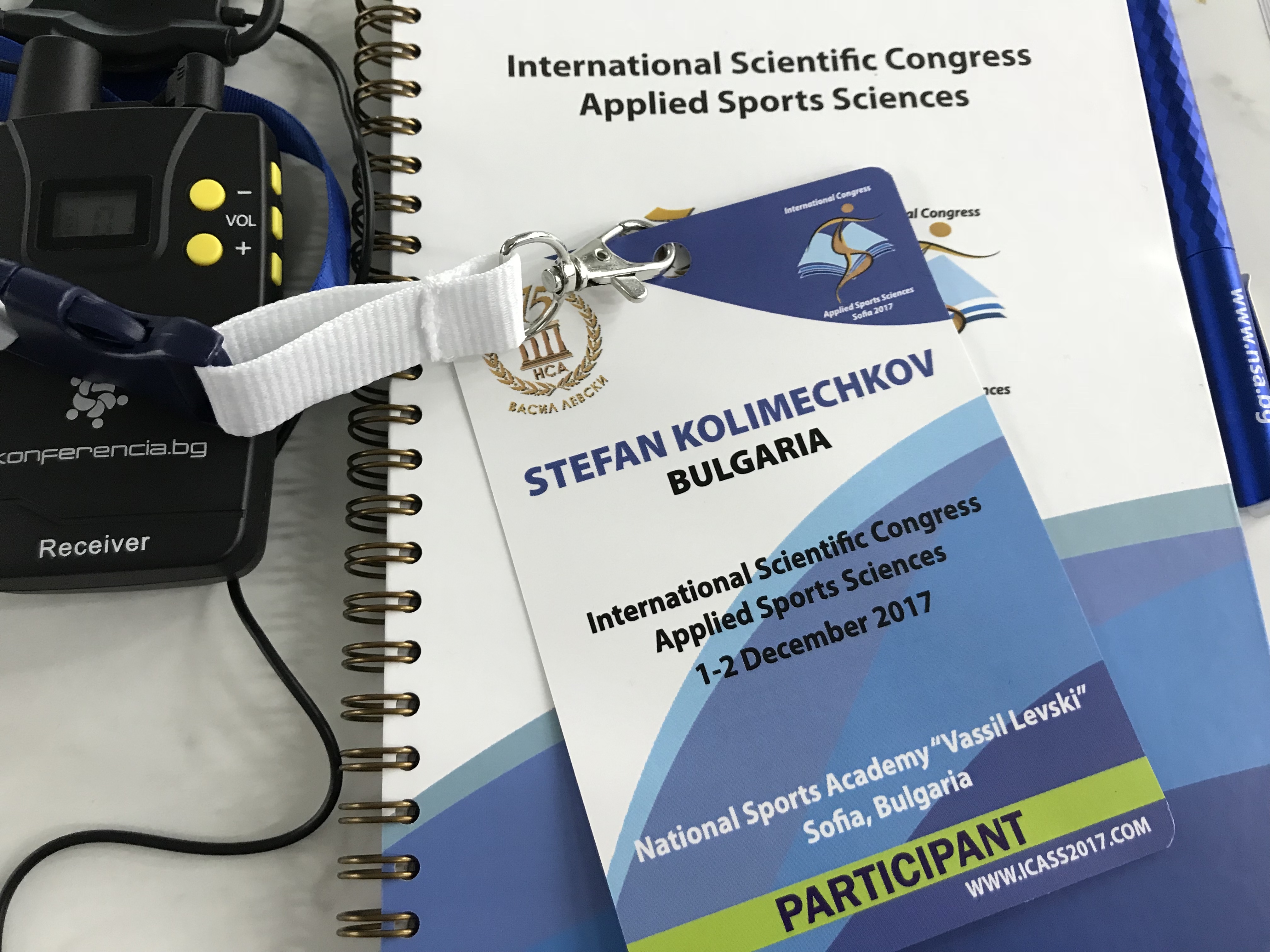 International Congress of Applied Sports Sciences, Sofia, Bulgaria 2017