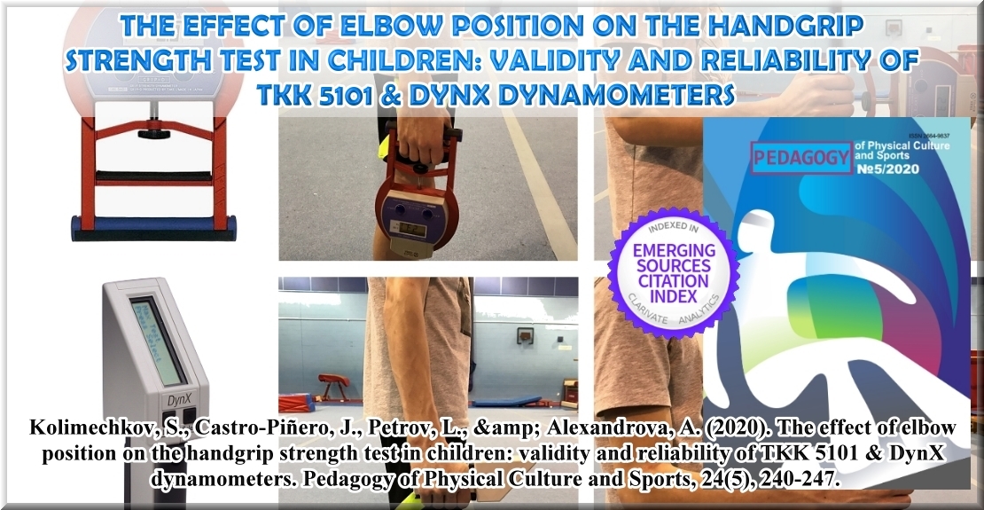 The Effect of Elbow Position on the Handgrip Strength Test in Children: Validity and Reliability of TKK 5101 and DynX Dynamometers