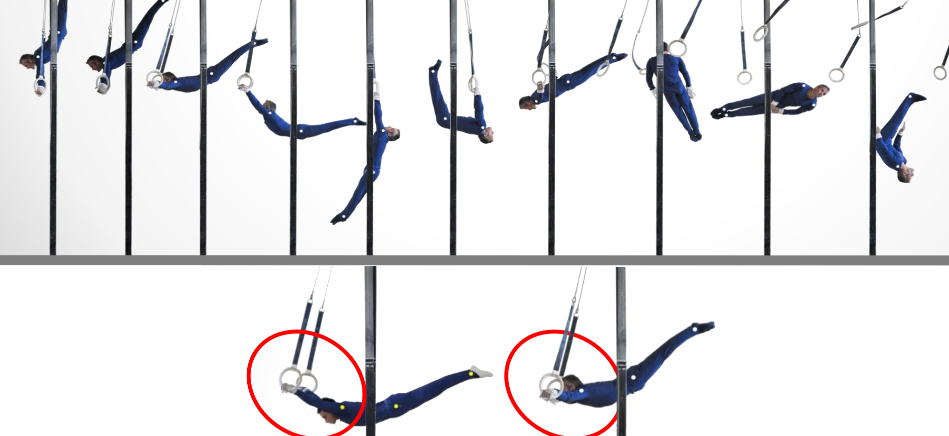 Comparative kinematic analysis of the dismounts - double salto backward stretched and double salto backward stretched with 360° turn on rings in artistic gymnastics